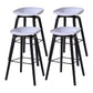 Scandinavia Style Bar-stool Wooden Legs Bucket Seat for Kitchen Bar Light Gray Black 4 Piece Set Clearhalo 'Bar Furniture' 'Bar Stools' 'bar_stools' 'furn' 'furn_bar_stools' 'furniture_bar_stools' 'Kitchen & Dining Furniture' 'kitchen&dining_furn' 'kitchen' 'kitchen_furn' Furniture' 4555495