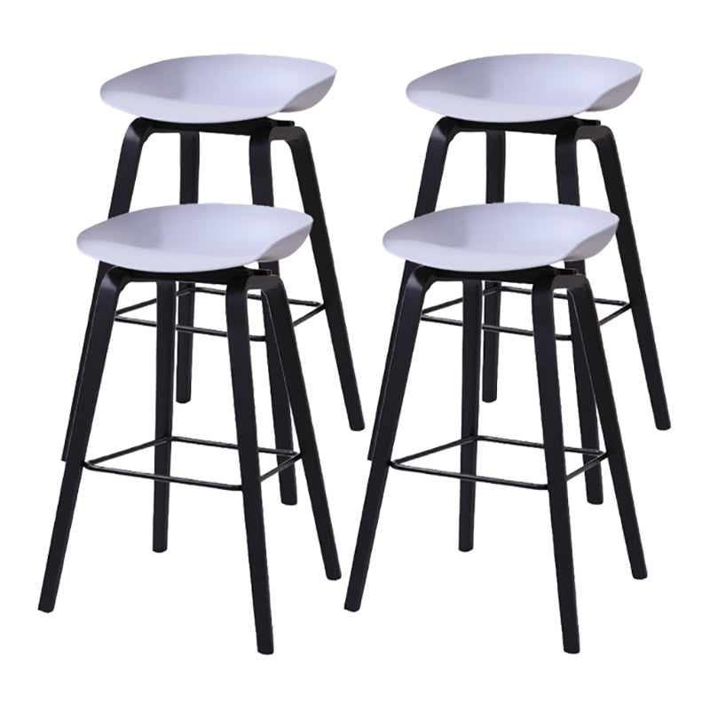 Scandinavia Style Bar-stool Wooden Legs Bucket Seat for Kitchen Bar Light Gray Black 4 Piece Set Clearhalo 'Bar Furniture' 'Bar Stools' 'bar_stools' 'furn' 'furn_bar_stools' 'furniture_bar_stools' 'Kitchen & Dining Furniture' 'kitchen&dining_furn' 'kitchen' 'kitchen_furn' Furniture' 4555495