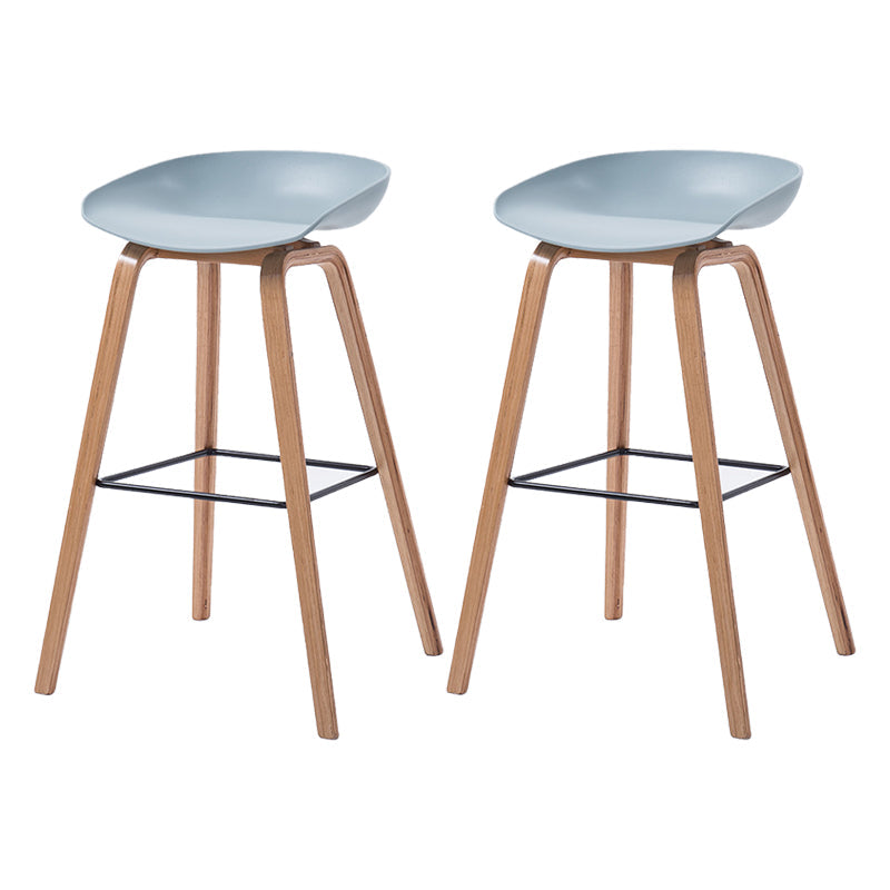 Scandinavia Style Bar-stool Wooden Legs Bucket Seat for Kitchen Bar Pewter Natural 2 Piece Set Clearhalo 'Bar Furniture' 'Bar Stools' 'bar_stools' 'furn' 'furn_bar_stools' 'furniture_bar_stools' 'Kitchen & Dining Furniture' 'kitchen&dining_furn' 'kitchen' 'kitchen_furn' Furniture' 4555497