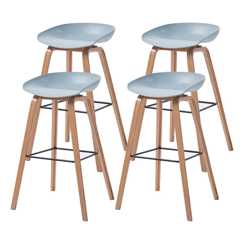 Scandinavia Style Bar-stool Wooden Legs Bucket Seat for Kitchen Bar Pewter Natural 4 Piece Set Clearhalo 'Bar Furniture' 'Bar Stools' 'bar_stools' 'furn' 'furn_bar_stools' 'furniture_bar_stools' 'Kitchen & Dining Furniture' 'kitchen&dining_furn' 'kitchen' 'kitchen_furn' Furniture' 4555498