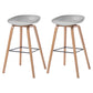 Scandinavia Style Bar-stool Wooden Legs Bucket Seat for Kitchen Bar Light Gray Natural 2 Piece Set Clearhalo 'Bar Furniture' 'Bar Stools' 'bar_stools' 'furn' 'furn_bar_stools' 'furniture_bar_stools' 'Kitchen & Dining Furniture' 'kitchen&dining_furn' 'kitchen' 'kitchen_furn' Furniture' 4555500
