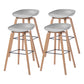 Scandinavia Style Bar-stool Wooden Legs Bucket Seat for Kitchen Bar Light Gray Natural 4 Piece Set Clearhalo 'Bar Furniture' 'Bar Stools' 'bar_stools' 'furn' 'furn_bar_stools' 'furniture_bar_stools' 'Kitchen & Dining Furniture' 'kitchen&dining_furn' 'kitchen' 'kitchen_furn' Furniture' 4555501