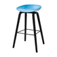 Scandinavia Style Bar-stool Wooden Legs Bucket Seat for Kitchen Bar Sky Blue Black 1 Piece Clearhalo 'Bar Furniture' 'Bar Stools' 'bar_stools' 'furn' 'furn_bar_stools' 'furniture_bar_stools' 'Kitchen & Dining Furniture' 'kitchen&dining_furn' 'kitchen' 'kitchen_furn' Furniture' 4555502