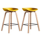 Modern Style Solid Wood Bar Stool with Footrest Low Back Stylish Bar Stool Yellow 2 Piece Set Clearhalo 'Bar Furniture' 'Bar Stools' 'bar_stools' 'furn' 'furn_bar_stools' 'furniture_bar_stools' 'Kitchen & Dining Furniture' 'kitchen&dining_furn' 'kitchen' 'kitchen_furn' Furniture' 4555507