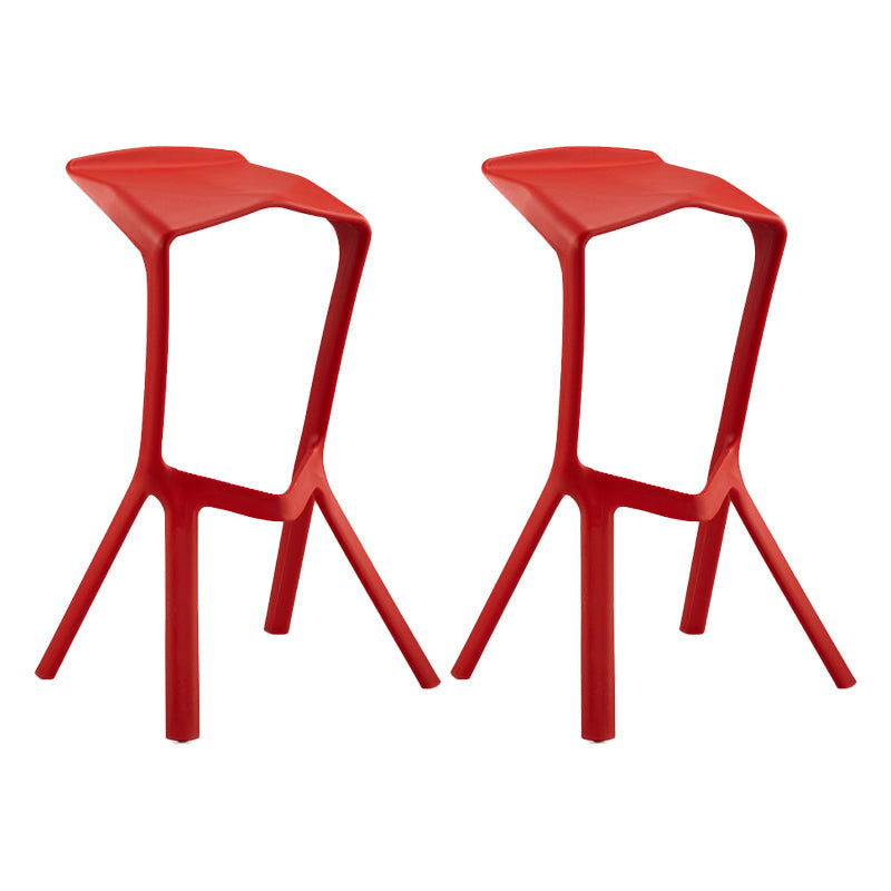 Scandinavia Style Bar-stool PP Legs Saddle Seat Stool for Kitchen Bar Red 2 Piece Set Clearhalo 'Bar Furniture' 'Bar Stools' 'bar_stools' 'furn' 'furn_bar_stools' 'furniture_bar_stools' 'Kitchen & Dining Furniture' 'kitchen&dining_furn' 'kitchen' 'kitchen_furn' Furniture' 4555523