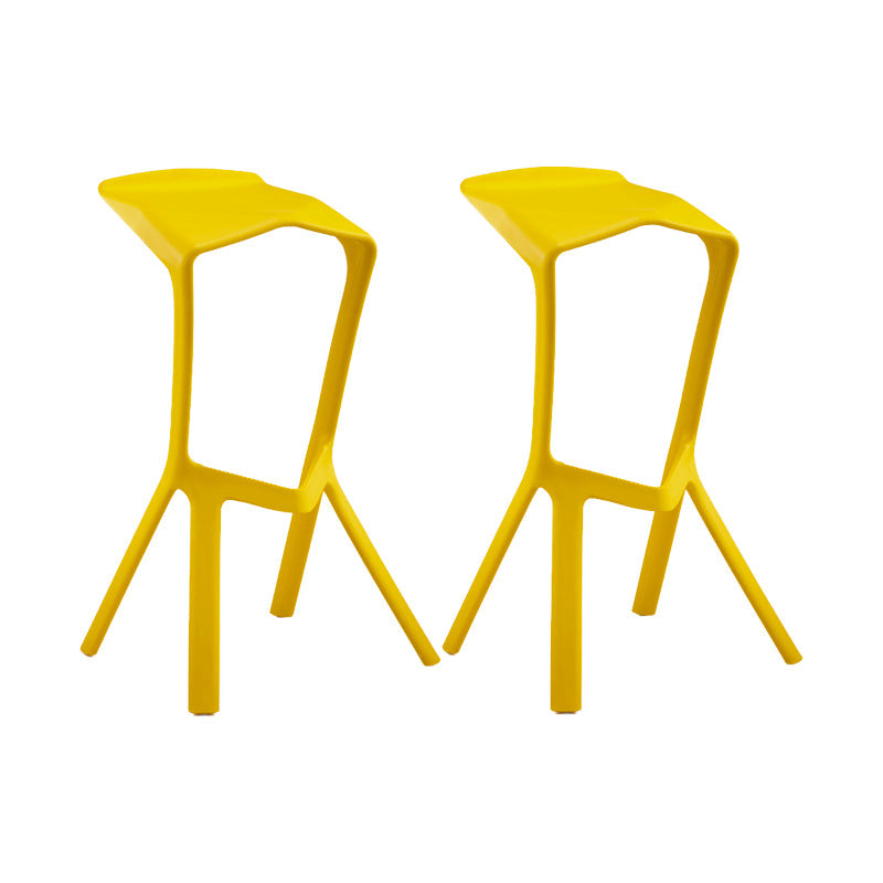 Scandinavia Style Bar-stool PP Legs Saddle Seat Stool for Kitchen Bar Yellow 2 Piece Set Clearhalo 'Bar Furniture' 'Bar Stools' 'bar_stools' 'furn' 'furn_bar_stools' 'furniture_bar_stools' 'Kitchen & Dining Furniture' 'kitchen&dining_furn' 'kitchen' 'kitchen_furn' Furniture' 4555530