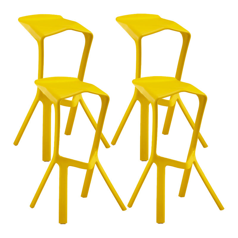 Scandinavia Style Bar-stool PP Legs Saddle Seat Stool for Kitchen Bar Yellow 4 Piece Set Clearhalo 'Bar Furniture' 'Bar Stools' 'bar_stools' 'furn' 'furn_bar_stools' 'furniture_bar_stools' 'Kitchen & Dining Furniture' 'kitchen&dining_furn' 'kitchen' 'kitchen_furn' Furniture' 4555532