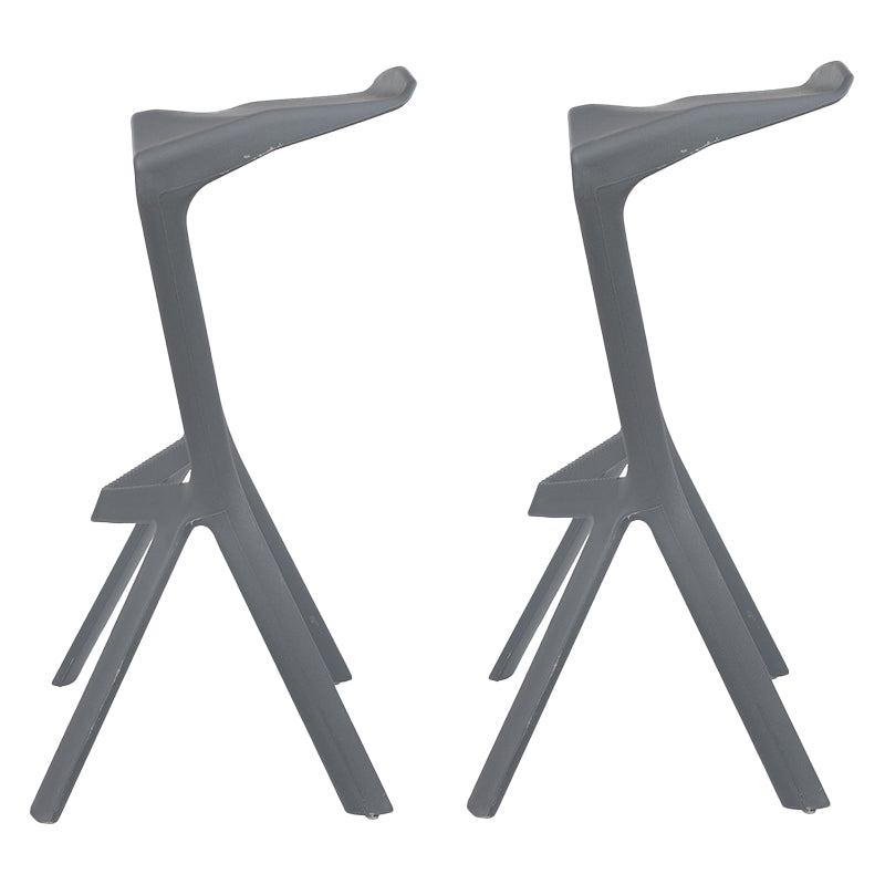 Scandinavia Style Bar-stool PP Legs Saddle Seat Stool for Kitchen Bar Grey 2 Piece Set Clearhalo 'Bar Furniture' 'Bar Stools' 'bar_stools' 'furn' 'furn_bar_stools' 'furniture_bar_stools' 'Kitchen & Dining Furniture' 'kitchen&dining_furn' 'kitchen' 'kitchen_furn' Furniture' 4555538