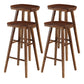Modern Style Solid Wood Bar Stool with Footrest and Saddle Seat Indoor Bar Stool Walnut 4 Piece Set Bar Stool(30"H) Clearhalo 'Bar Furniture' 'Bar Stools' 'bar_stools' 'furn' 'furn_bar_stools' 'furniture_bar_stools' 'Kitchen & Dining Furniture' 'kitchen&dining_furn' 'kitchen' 'kitchen_furn' Furniture' 4555562