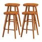 Modern Style Solid Wood Bar Stool with Footrest and Saddle Seat Indoor Bar Stool Distressed Wood 4 Piece Set Short Stool(22"H) Clearhalo 'Bar Furniture' 'Bar Stools' 'bar_stools' 'furn' 'furn_bar_stools' 'furniture_bar_stools' 'Kitchen & Dining Furniture' 'kitchen&dining_furn' 'kitchen' 'kitchen_furn' Furniture' 4555574