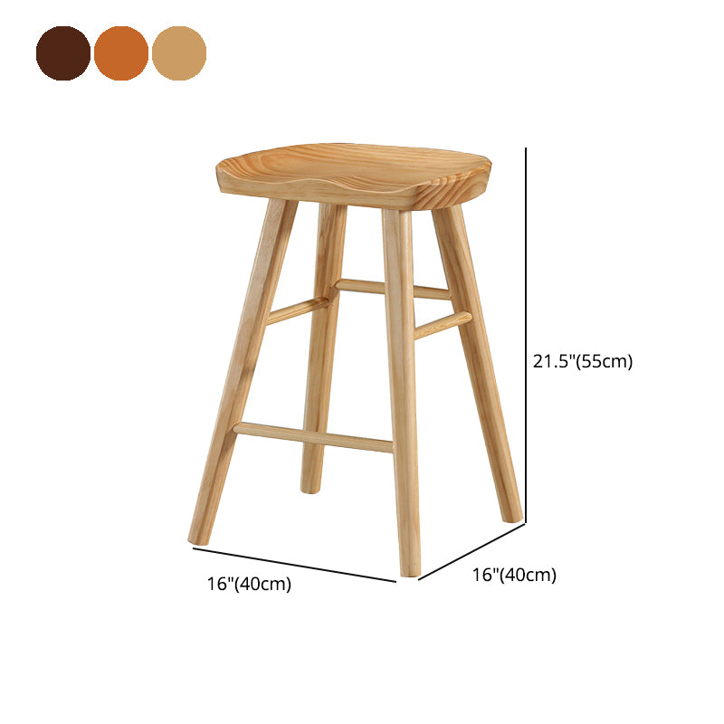 Modern Style Solid Wood Bar Stool with Footrest and Saddle Seat Indoor Bar Stool Clearhalo 'Bar Furniture' 'Bar Stools' 'bar_stools' 'furn' 'furn_bar_stools' 'furniture_bar_stools' 'Kitchen & Dining Furniture' 'kitchen&dining_furn' 'kitchen' 'kitchen_furn' Furniture' 4555578