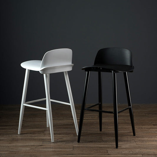 Industrial Style Bar-stool PP Seat Stool with Iron Legs for Kitchen Bar Clearhalo 'Bar Furniture' 'Bar Stools' 'bar_stools' 'furn' 'furn_bar_stools' 'furniture_bar_stools' 'Kitchen & Dining Furniture' 'kitchen&dining_furn' 'kitchen' 'kitchen_furn' Furniture' 4555581