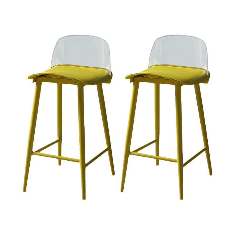 Industrial Style Bar-stool PP Seat Stool with Iron Legs for Kitchen Bar Beige-Clear 2 Piece Set Clearhalo 'Bar Furniture' 'Bar Stools' 'bar_stools' 'furn' 'furn_bar_stools' 'furniture_bar_stools' 'Kitchen & Dining Furniture' 'kitchen&dining_furn' 'kitchen' 'kitchen_furn' Furniture' 4555583