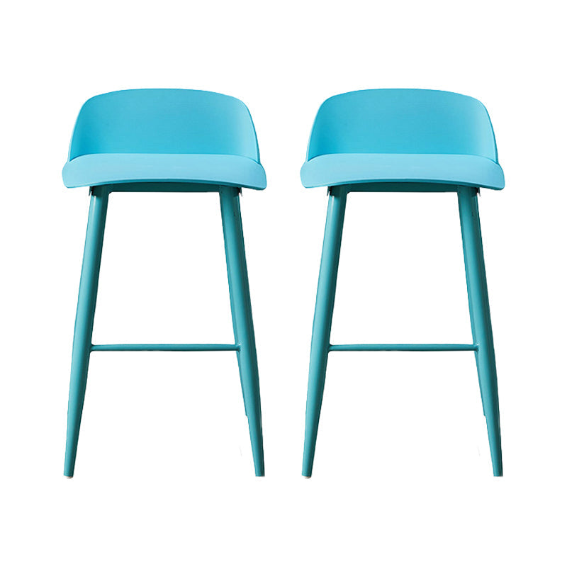 Industrial Style Bar-stool PP Seat Stool with Iron Legs for Kitchen Bar Blue 2 Piece Set Clearhalo 'Bar Furniture' 'Bar Stools' 'bar_stools' 'furn' 'furn_bar_stools' 'furniture_bar_stools' 'Kitchen & Dining Furniture' 'kitchen&dining_furn' 'kitchen' 'kitchen_furn' Furniture' 4555590