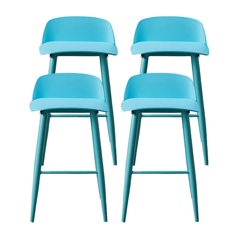 Industrial Style Bar-stool PP Seat Stool with Iron Legs for Kitchen Bar Blue 4 Piece Set Clearhalo 'Bar Furniture' 'Bar Stools' 'bar_stools' 'furn' 'furn_bar_stools' 'furniture_bar_stools' 'Kitchen & Dining Furniture' 'kitchen&dining_furn' 'kitchen' 'kitchen_furn' Furniture' 4555592
