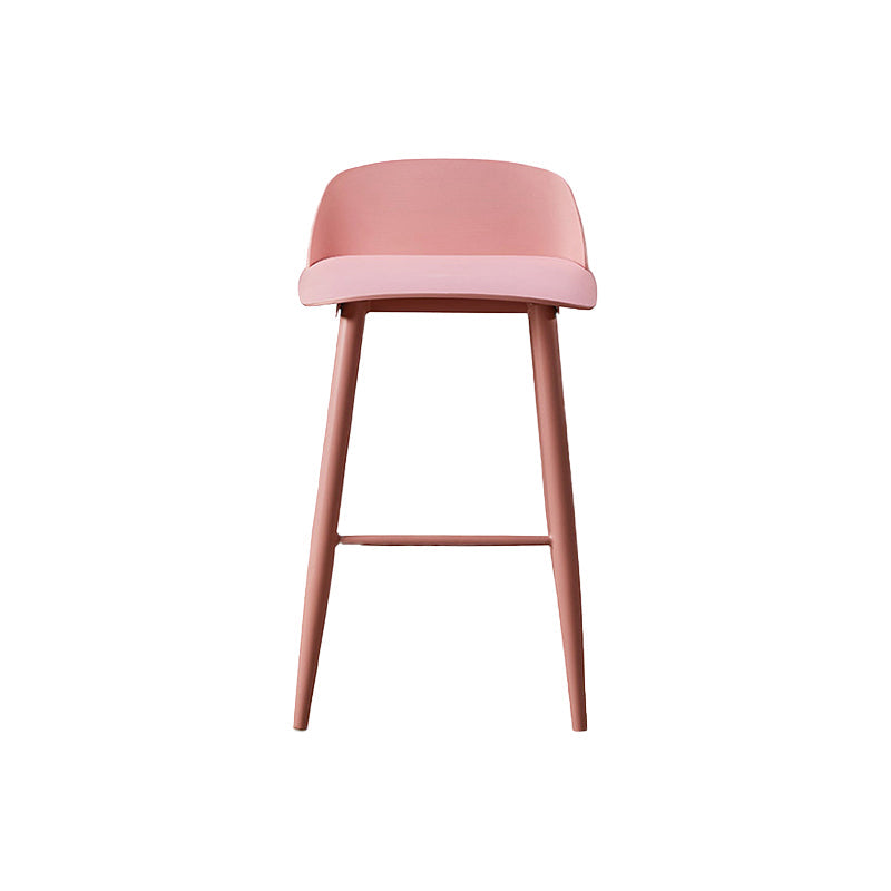 Industrial Style Bar-stool PP Seat Stool with Iron Legs for Kitchen Bar Pink 1 Piece Clearhalo 'Bar Furniture' 'Bar Stools' 'bar_stools' 'furn' 'furn_bar_stools' 'furniture_bar_stools' 'Kitchen & Dining Furniture' 'kitchen&dining_furn' 'kitchen' 'kitchen_furn' Furniture' 4555593