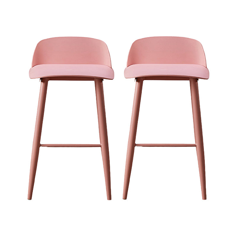 Industrial Style Bar-stool PP Seat Stool with Iron Legs for Kitchen Bar Pink 2 Piece Set Clearhalo 'Bar Furniture' 'Bar Stools' 'bar_stools' 'furn' 'furn_bar_stools' 'furniture_bar_stools' 'Kitchen & Dining Furniture' 'kitchen&dining_furn' 'kitchen' 'kitchen_furn' Furniture' 4555595