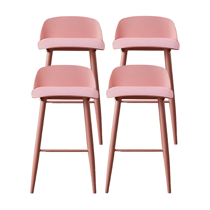 Industrial Style Bar-stool PP Seat Stool with Iron Legs for Kitchen Bar Pink 4 Piece Set Clearhalo 'Bar Furniture' 'Bar Stools' 'bar_stools' 'furn' 'furn_bar_stools' 'furniture_bar_stools' 'Kitchen & Dining Furniture' 'kitchen&dining_furn' 'kitchen' 'kitchen_furn' Furniture' 4555597