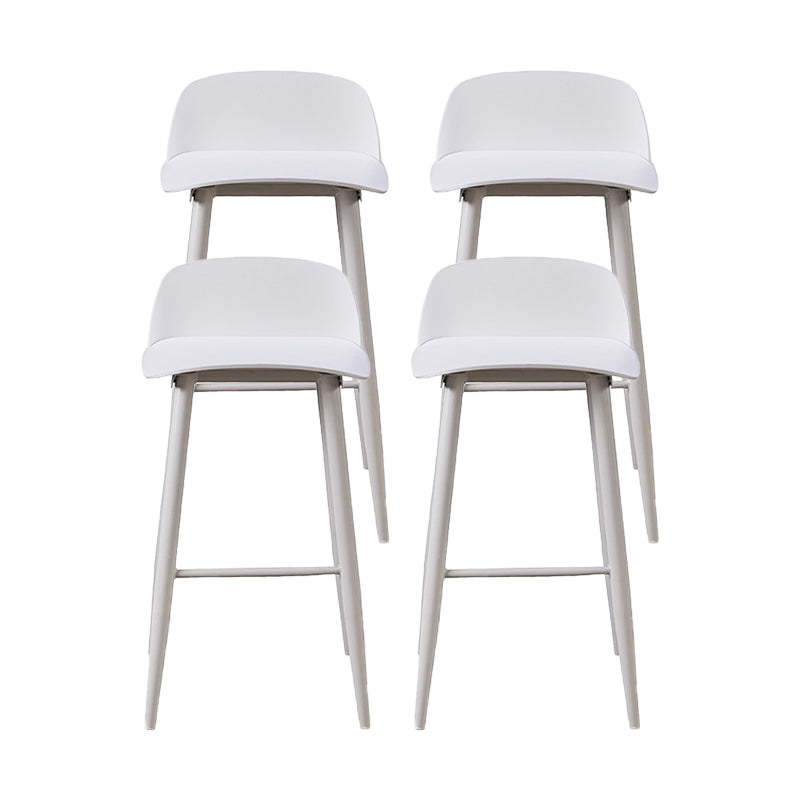 Industrial Style Bar-stool PP Seat Stool with Iron Legs for Kitchen Bar White 4 Piece Set Clearhalo 'Bar Furniture' 'Bar Stools' 'bar_stools' 'furn' 'furn_bar_stools' 'furniture_bar_stools' 'Kitchen & Dining Furniture' 'kitchen&dining_furn' 'kitchen' 'kitchen_furn' Furniture' 4555601