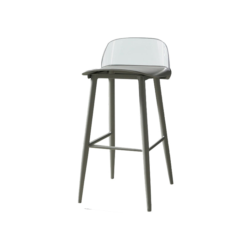 Industrial Style Bar-stool PP Seat Stool with Iron Legs for Kitchen Bar Gray-Clear 1 Piece Clearhalo 'Bar Furniture' 'Bar Stools' 'bar_stools' 'furn' 'furn_bar_stools' 'furniture_bar_stools' 'Kitchen & Dining Furniture' 'kitchen&dining_furn' 'kitchen' 'kitchen_furn' Furniture' 4555602