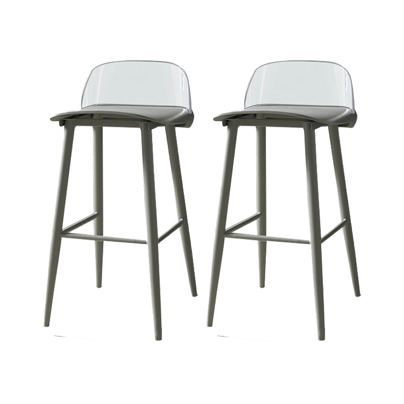 Industrial Style Bar-stool PP Seat Stool with Iron Legs for Kitchen Bar Gray-Clear 2 Piece Set Clearhalo 'Bar Furniture' 'Bar Stools' 'bar_stools' 'furn' 'furn_bar_stools' 'furniture_bar_stools' 'Kitchen & Dining Furniture' 'kitchen&dining_furn' 'kitchen' 'kitchen_furn' Furniture' 4555603