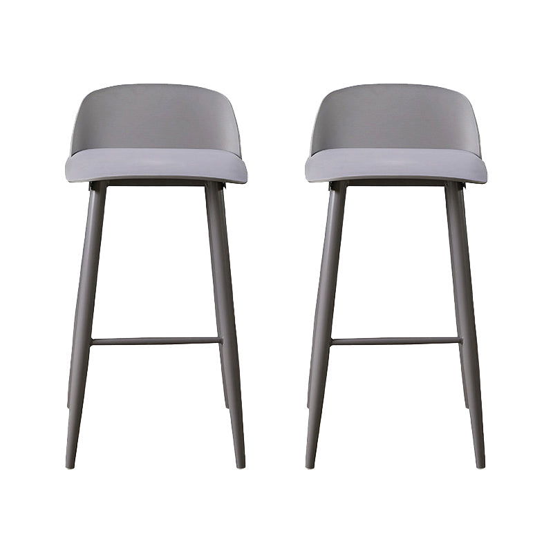 Industrial Style Bar-stool PP Seat Stool with Iron Legs for Kitchen Bar Grey 2 Piece Set Clearhalo 'Bar Furniture' 'Bar Stools' 'bar_stools' 'furn' 'furn_bar_stools' 'furniture_bar_stools' 'Kitchen & Dining Furniture' 'kitchen&dining_furn' 'kitchen' 'kitchen_furn' Furniture' 4555606
