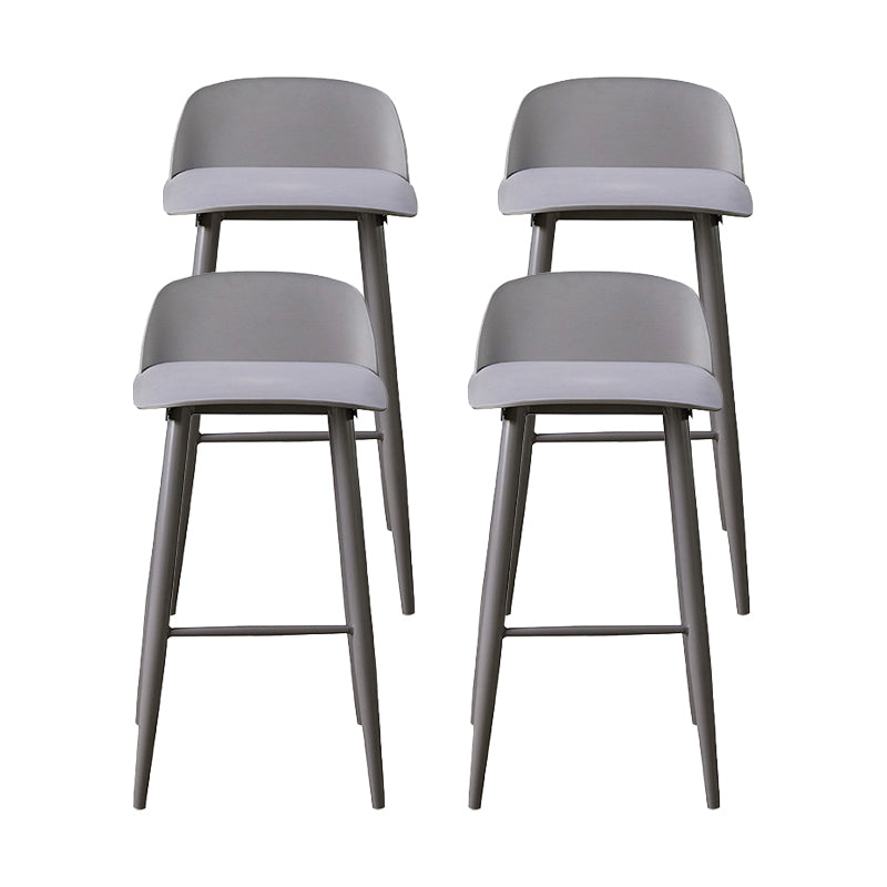 Industrial Style Bar-stool PP Seat Stool with Iron Legs for Kitchen Bar Grey 4 Piece Set Clearhalo 'Bar Furniture' 'Bar Stools' 'bar_stools' 'furn' 'furn_bar_stools' 'furniture_bar_stools' 'Kitchen & Dining Furniture' 'kitchen&dining_furn' 'kitchen' 'kitchen_furn' Furniture' 4555607