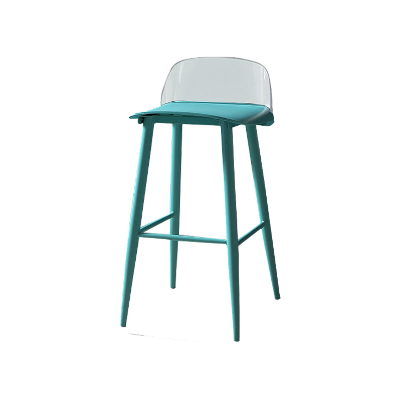 Industrial Style Bar-stool PP Seat Stool with Iron Legs for Kitchen Bar Blue-Clear 1 Piece Clearhalo 'Bar Furniture' 'Bar Stools' 'bar_stools' 'furn' 'furn_bar_stools' 'furniture_bar_stools' 'Kitchen & Dining Furniture' 'kitchen&dining_furn' 'kitchen' 'kitchen_furn' Furniture' 4555608