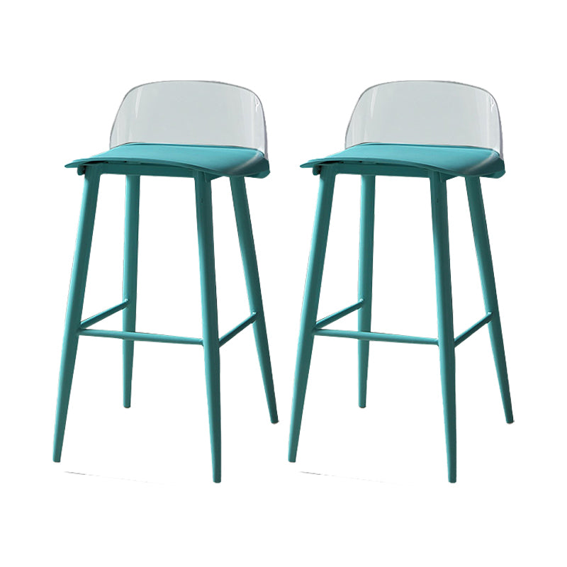 Industrial Style Bar-stool PP Seat Stool with Iron Legs for Kitchen Bar Blue-Clear 2 Piece Set Clearhalo 'Bar Furniture' 'Bar Stools' 'bar_stools' 'furn' 'furn_bar_stools' 'furniture_bar_stools' 'Kitchen & Dining Furniture' 'kitchen&dining_furn' 'kitchen' 'kitchen_furn' Furniture' 4555609