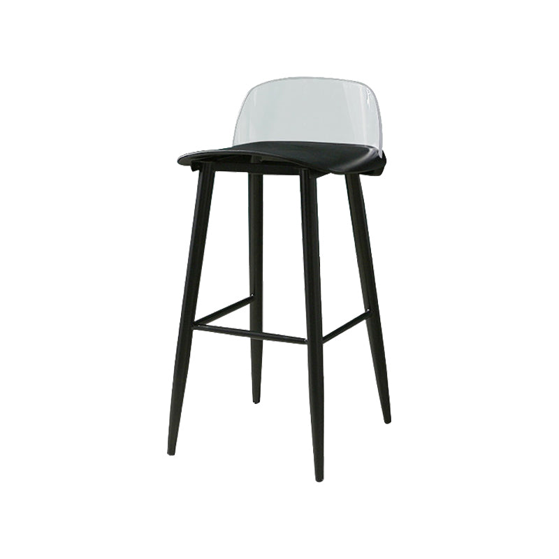 Industrial Style Bar-stool PP Seat Stool with Iron Legs for Kitchen Bar Black Clear 1 Piece Clearhalo 'Bar Furniture' 'Bar Stools' 'bar_stools' 'furn' 'furn_bar_stools' 'furniture_bar_stools' 'Kitchen & Dining Furniture' 'kitchen&dining_furn' 'kitchen' 'kitchen_furn' Furniture' 4555611