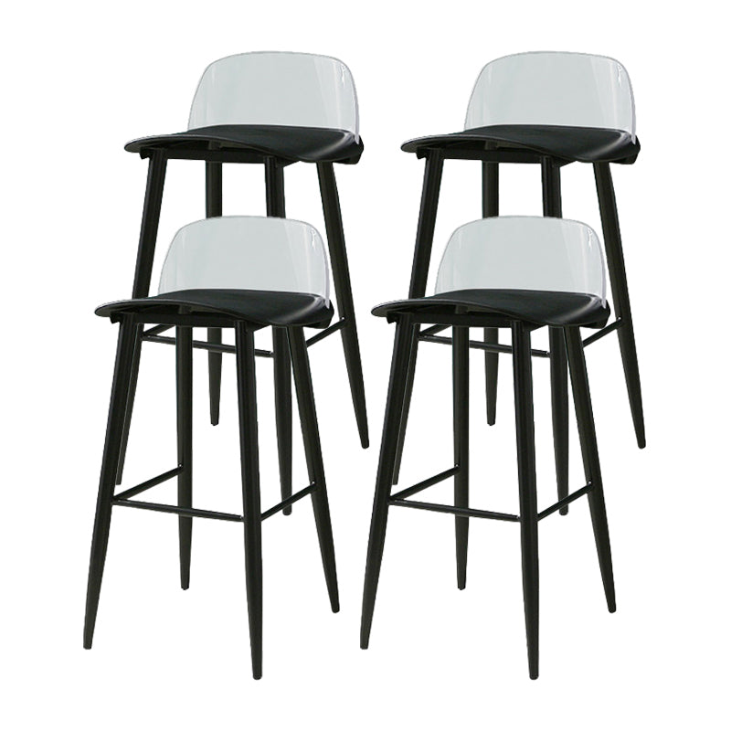 Industrial Style Bar-stool PP Seat Stool with Iron Legs for Kitchen Bar Black Clear 4 Piece Set Clearhalo 'Bar Furniture' 'Bar Stools' 'bar_stools' 'furn' 'furn_bar_stools' 'furniture_bar_stools' 'Kitchen & Dining Furniture' 'kitchen&dining_furn' 'kitchen' 'kitchen_furn' Furniture' 4555613
