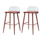 Industrial Style Bar-stool PP Seat Stool with Iron Legs for Kitchen Bar Red Clear 2 Piece Set Clearhalo 'Bar Furniture' 'Bar Stools' 'bar_stools' 'furn' 'furn_bar_stools' 'furniture_bar_stools' 'Kitchen & Dining Furniture' 'kitchen&dining_furn' 'kitchen' 'kitchen_furn' Furniture' 4555615