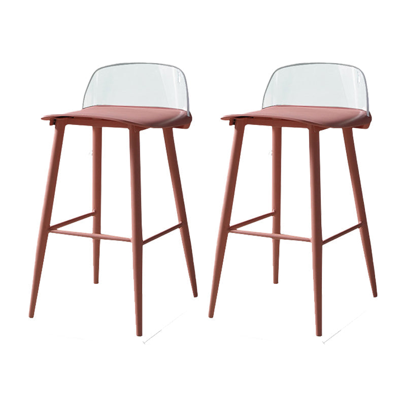 Industrial Style Bar-stool PP Seat Stool with Iron Legs for Kitchen Bar Red Clear 2 Piece Set Clearhalo 'Bar Furniture' 'Bar Stools' 'bar_stools' 'furn' 'furn_bar_stools' 'furniture_bar_stools' 'Kitchen & Dining Furniture' 'kitchen&dining_furn' 'kitchen' 'kitchen_furn' Furniture' 4555615