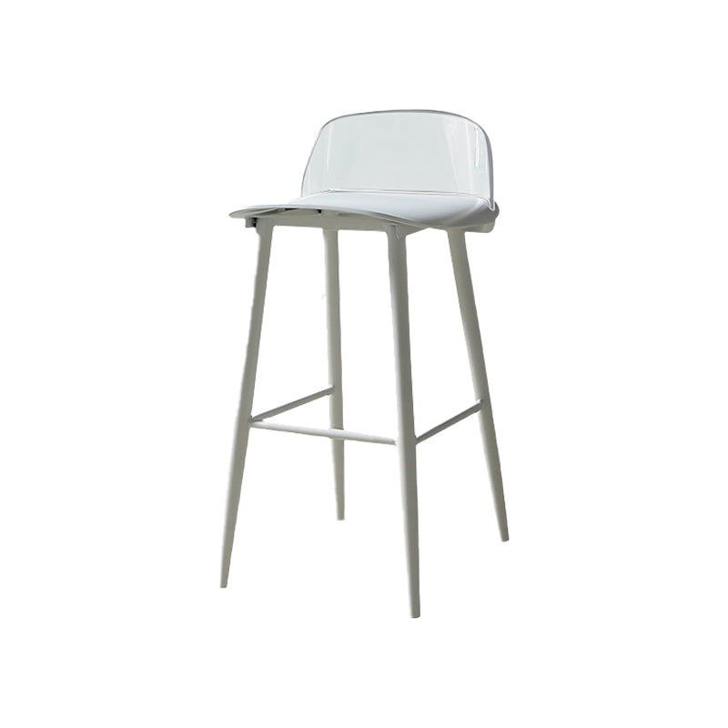 Industrial Style Bar-stool PP Seat Stool with Iron Legs for Kitchen Bar White-Clear 1 Piece Clearhalo 'Bar Furniture' 'Bar Stools' 'bar_stools' 'furn' 'furn_bar_stools' 'furniture_bar_stools' 'Kitchen & Dining Furniture' 'kitchen&dining_furn' 'kitchen' 'kitchen_furn' Furniture' 4555617