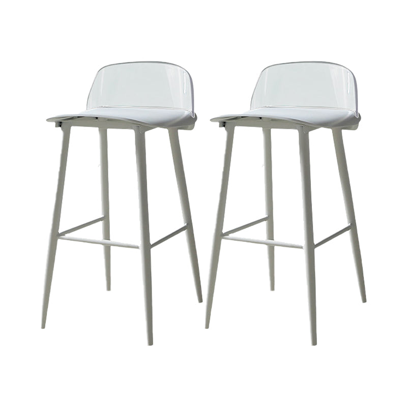 Industrial Style Bar-stool PP Seat Stool with Iron Legs for Kitchen Bar White-Clear 2 Piece Set Clearhalo 'Bar Furniture' 'Bar Stools' 'bar_stools' 'furn' 'furn_bar_stools' 'furniture_bar_stools' 'Kitchen & Dining Furniture' 'kitchen&dining_furn' 'kitchen' 'kitchen_furn' Furniture' 4555618