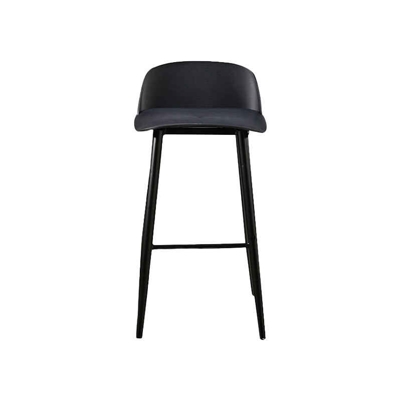 Industrial Style Bar-stool PP Seat Stool with Iron Legs for Kitchen Bar Black 1 Piece Clearhalo 'Bar Furniture' 'Bar Stools' 'bar_stools' 'furn' 'furn_bar_stools' 'furniture_bar_stools' 'Kitchen & Dining Furniture' 'kitchen&dining_furn' 'kitchen' 'kitchen_furn' Furniture' 4555620