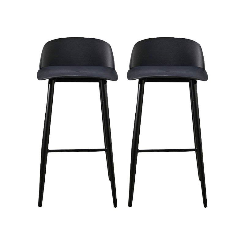 Industrial Style Bar-stool PP Seat Stool with Iron Legs for Kitchen Bar Black 2 Piece Set Clearhalo 'Bar Furniture' 'Bar Stools' 'bar_stools' 'furn' 'furn_bar_stools' 'furniture_bar_stools' 'Kitchen & Dining Furniture' 'kitchen&dining_furn' 'kitchen' 'kitchen_furn' Furniture' 4555621