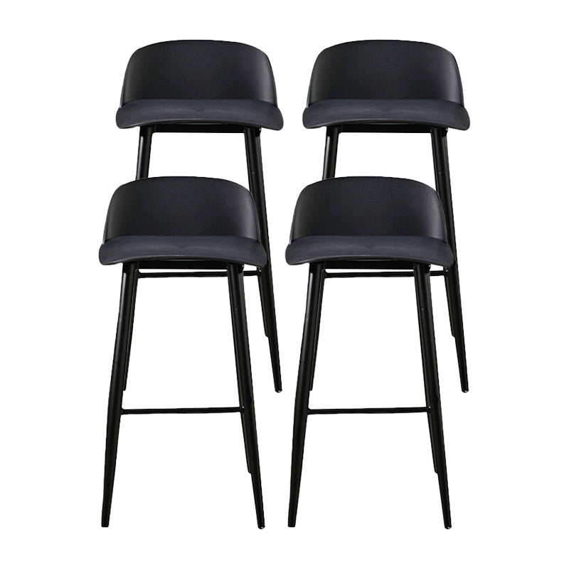 Industrial Style Bar-stool PP Seat Stool with Iron Legs for Kitchen Bar Black 4 Piece Set Clearhalo 'Bar Furniture' 'Bar Stools' 'bar_stools' 'furn' 'furn_bar_stools' 'furniture_bar_stools' 'Kitchen & Dining Furniture' 'kitchen&dining_furn' 'kitchen' 'kitchen_furn' Furniture' 4555622