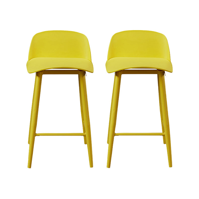 Industrial Style Bar-stool PP Seat Stool with Iron Legs for Kitchen Bar Yellow 2 Piece Set Clearhalo 'Bar Furniture' 'Bar Stools' 'bar_stools' 'furn' 'furn_bar_stools' 'furniture_bar_stools' 'Kitchen & Dining Furniture' 'kitchen&dining_furn' 'kitchen' 'kitchen_furn' Furniture' 4555624