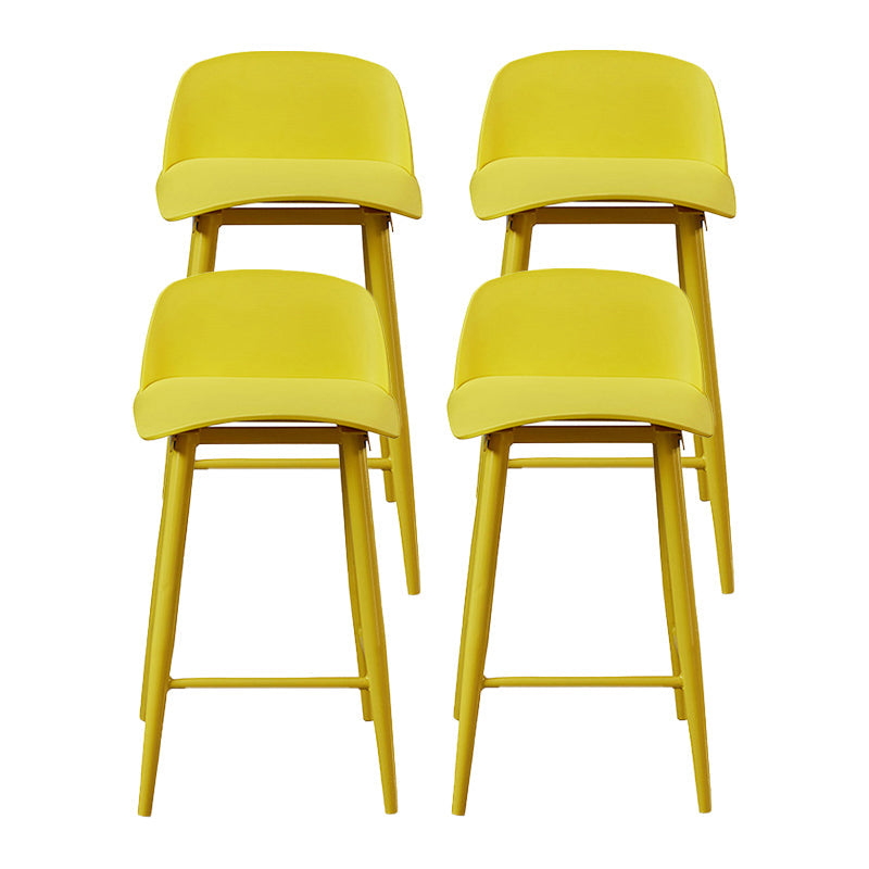 Industrial Style Bar-stool PP Seat Stool with Iron Legs for Kitchen Bar Yellow 4 Piece Set Clearhalo 'Bar Furniture' 'Bar Stools' 'bar_stools' 'furn' 'furn_bar_stools' 'furniture_bar_stools' 'Kitchen & Dining Furniture' 'kitchen&dining_furn' 'kitchen' 'kitchen_furn' Furniture' 4555625