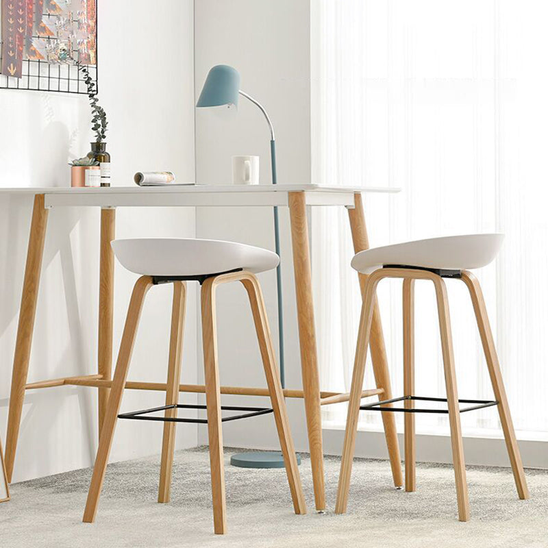 Modern Style Solid Wood Bar Stool with Footrest and Acrylic Low Back Bar Stool Clearhalo 'Bar Furniture' 'Bar Stools' 'bar_stools' 'furn' 'furn_bar_stools' 'furniture_bar_stools' 'Kitchen & Dining Furniture' 'kitchen&dining_furn' 'kitchen' 'kitchen_furn' Furniture' 4555632