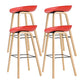 Modern Style Solid Wood Bar Stool with Footrest and Acrylic Low Back Bar Stool Red 4 Piece Set Clearhalo 'Bar Furniture' 'Bar Stools' 'bar_stools' 'furn' 'furn_bar_stools' 'furniture_bar_stools' 'Kitchen & Dining Furniture' 'kitchen&dining_furn' 'kitchen' 'kitchen_furn' Furniture' 4555633