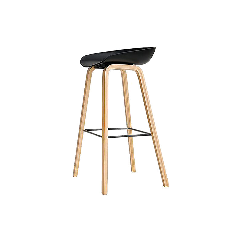Modern Style Solid Wood Bar Stool with Footrest and Acrylic Low Back Bar Stool Black 1 Piece Clearhalo 'Bar Furniture' 'Bar Stools' 'bar_stools' 'furn' 'furn_bar_stools' 'furniture_bar_stools' 'Kitchen & Dining Furniture' 'kitchen&dining_furn' 'kitchen' 'kitchen_furn' Furniture' 4555634