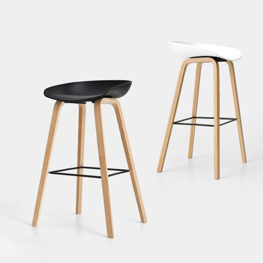 Modern Style Solid Wood Bar Stool with Footrest and Acrylic Low Back Bar Stool Clearhalo 'Bar Furniture' 'Bar Stools' 'bar_stools' 'furn' 'furn_bar_stools' 'furniture_bar_stools' 'Kitchen & Dining Furniture' 'kitchen&dining_furn' 'kitchen' 'kitchen_furn' Furniture' 4555635