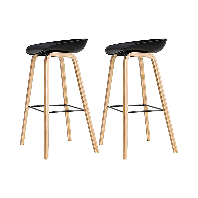 Modern Style Solid Wood Bar Stool with Footrest and Acrylic Low Back Bar Stool Black 2 Piece Set Clearhalo 'Bar Furniture' 'Bar Stools' 'bar_stools' 'furn' 'furn_bar_stools' 'furniture_bar_stools' 'Kitchen & Dining Furniture' 'kitchen&dining_furn' 'kitchen' 'kitchen_furn' Furniture' 4555636