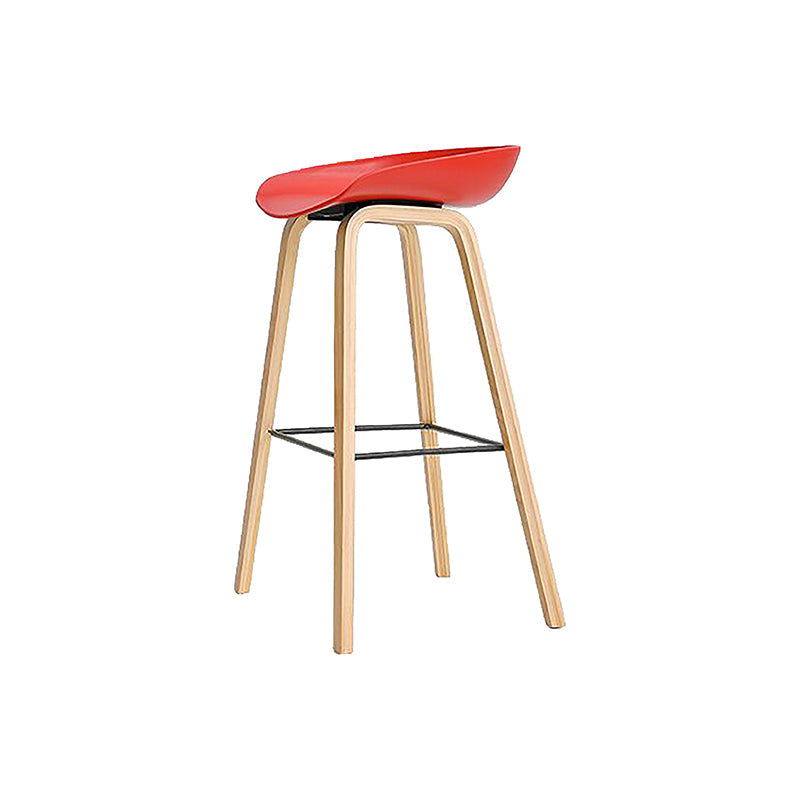 Modern Style Solid Wood Bar Stool with Footrest and Acrylic Low Back Bar Stool Clearhalo 'Bar Furniture' 'Bar Stools' 'bar_stools' 'furn' 'furn_bar_stools' 'furniture_bar_stools' 'Kitchen & Dining Furniture' 'kitchen&dining_furn' 'kitchen' 'kitchen_furn' Furniture' 4555637