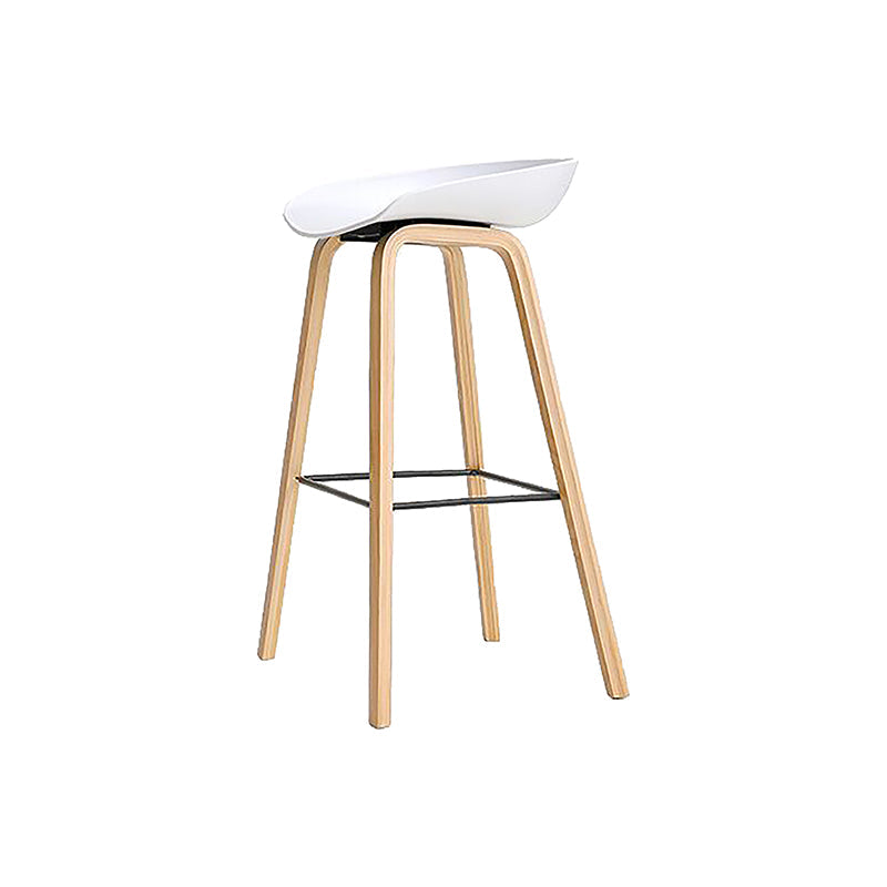 Modern Style Solid Wood Bar Stool with Footrest and Acrylic Low Back Bar Stool White 1 Piece Clearhalo 'Bar Furniture' 'Bar Stools' 'bar_stools' 'furn' 'furn_bar_stools' 'furniture_bar_stools' 'Kitchen & Dining Furniture' 'kitchen&dining_furn' 'kitchen' 'kitchen_furn' Furniture' 4555640