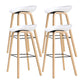 Modern Style Solid Wood Bar Stool with Footrest and Acrylic Low Back Bar Stool White 4 Piece Set Clearhalo 'Bar Furniture' 'Bar Stools' 'bar_stools' 'furn' 'furn_bar_stools' 'furniture_bar_stools' 'Kitchen & Dining Furniture' 'kitchen&dining_furn' 'kitchen' 'kitchen_furn' Furniture' 4555644