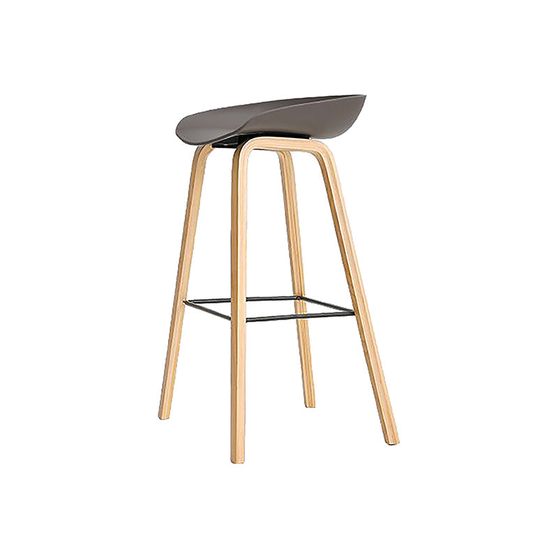 Modern Style Solid Wood Bar Stool with Footrest and Acrylic Low Back Bar Stool Grey 1 Piece Clearhalo 'Bar Furniture' 'Bar Stools' 'bar_stools' 'furn' 'furn_bar_stools' 'furniture_bar_stools' 'Kitchen & Dining Furniture' 'kitchen&dining_furn' 'kitchen' 'kitchen_furn' Furniture' 4555645