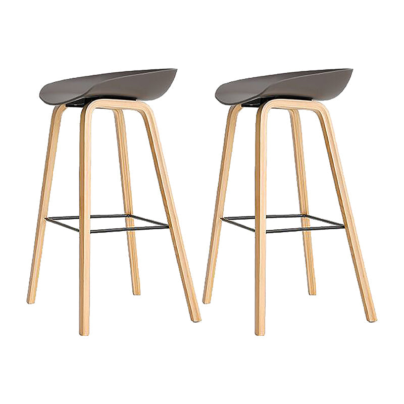 Modern Style Solid Wood Bar Stool with Footrest and Acrylic Low Back Bar Stool Grey 2 Piece Set Clearhalo 'Bar Furniture' 'Bar Stools' 'bar_stools' 'furn' 'furn_bar_stools' 'furniture_bar_stools' 'Kitchen & Dining Furniture' 'kitchen&dining_furn' 'kitchen' 'kitchen_furn' Furniture' 4555646
